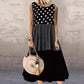 👗 Ärmelloses Patchwork-Kleid – Vielseitiges Polka-Dot- und Karomuster für jeden Anlass 🌸✨