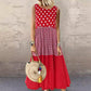 👗 Ärmelloses Patchwork-Kleid – Vielseitiges Polka-Dot- und Karomuster für jeden Anlass 🌸✨