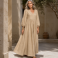 💕Neu eingetroffen👗Maxikleid für Damen mit V-Ausschnitt und Falten