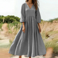 💕Neu eingetroffen👗Maxikleid für Damen mit V-Ausschnitt und Falten