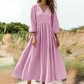 💕Neu eingetroffen👗Maxikleid für Damen mit V-Ausschnitt und Falten