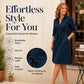 👗 Damen-Shirtkleid mit 3/4-Ärmeln & Gürtel – Figurschmeichelnd, vielseitig & bequem | Perfekt für jeden Anlass