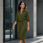 👗 Damen-Shirtkleid mit 3/4-Ärmeln & Gürtel – Figurschmeichelnd, vielseitig & bequem | Perfekt für jeden Anlass