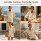 Minimalistisches Freizeit-Set aus Oberteil und Shorts für Damen