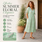☀️👗Top-Empfehlung – Lässiges Midi-Kleid mit Blumenmuster und V-Ausschnitt – Weicher Fall und romantisches Muster