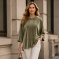 Damen-Sweatshirt aus Samt mit lockerer Passform und Kordelzug