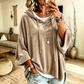 Damen-Sweatshirt aus Samt mit lockerer Passform und Kordelzug