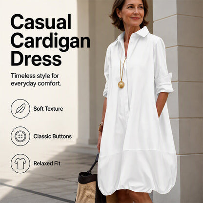 Lässiges Hemdkleid mit Knöpfen für Damen