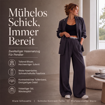 Elegantes Blazer- und Weite-Hosen-Set für Damen