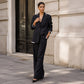 Elegantes Blazer- und Weite-Hosen-Set für Damen