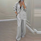 Elegantes Blazer- und Weite-Hosen-Set für Damen