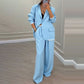 Elegantes Blazer- und Weite-Hosen-Set für Damen