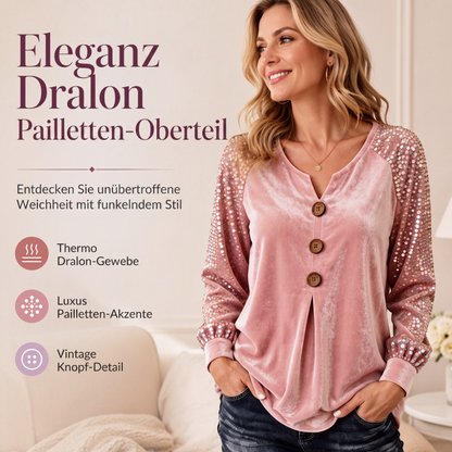 Lässiges Samt-Oberteil mit langen Ärmeln für Damen