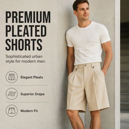 ⌛Zeitlich begrenztes Angebot – Lässige Herren-Shorts mit weitem Bein im Anzugstil