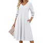 Legeres V-Ausschnitt-Midikleid für Damen