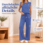 ⏰Nur noch heute 50% Rabatt!🔥Legeres ärmelloses Set für Damen: Oberteil mit Rundhalsausschnitt und Weite-Bein-Hose