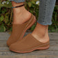 Damen Perforierte Slip-On Plateau-Mules