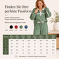 Gestricktes Sweatshirt mit Streifenpatchwork und Weite-Hosen-Set für Damen