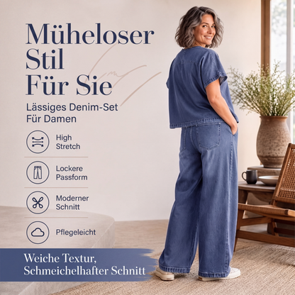 Legere gerade geschnittene 7/8-Jeans für Damen