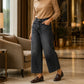 Legere gerade geschnittene 7/8-Jeans für Damen