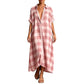 Damen-Karomaxikleid mit Knopfleiste