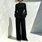 Elegantes Damen-Set mit Puffärmel-Oberteil und Weithosen