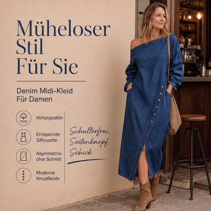Jeans-Schulterfreies Kleid für Damen