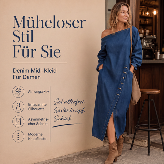 Jeans-Schulterfreies Kleid für Damen
