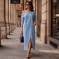 Jeans-Schulterfreies Kleid für Damen