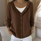 Damen-Strickjacke mit Rüschenkragen