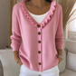 Damen-Strickjacke mit Rüschenkragen