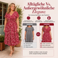 Elegantes Damenkleid mit V-Ausschnitt und Blumendruck