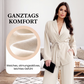 Elegantes 2-teiliges Set für Damen: V-Ausschnitt-Oberteil & Weite Hosen
