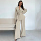 Elegantes 2-teiliges Set für Damen: V-Ausschnitt-Oberteil & Weite Hosen