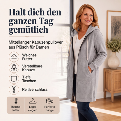 🔥✨Fleece-Kapuzenpullover mit Reißverschluss für Damen