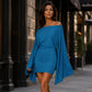 Damen Schulterfreies Bodycon-Kleid mit Fledermausärmeln