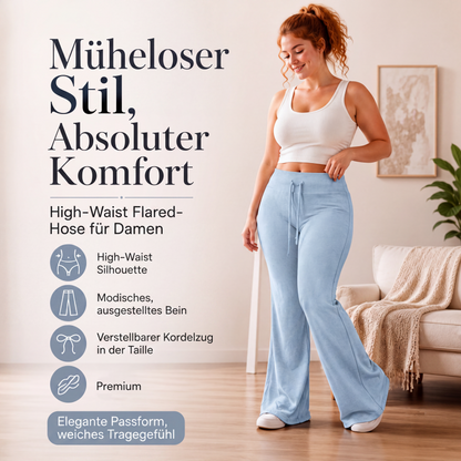 Hochbundhosen für Damen im Schlaghosen-Stil