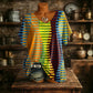 Damen V-Ausschnitt T-Shirt mit Ice-Cooling Effekt und Print
