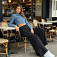 Bequeme, weit geschnittene Palazzo-Loungehose für Damen