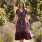 🔥Neuheiten & Sonderangebote – Vintage-Maxikleid für Damen mit V-Ausschnitt und Blumenmuster
