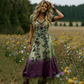 🔥Neuheiten & Sonderangebote – Vintage-Maxikleid für Damen mit V-Ausschnitt und Blumenmuster