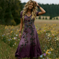🔥Neuheiten & Sonderangebote – Vintage-Maxikleid für Damen mit V-Ausschnitt und Blumenmuster