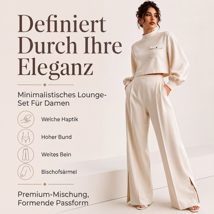 Damen-Lässiges Set aus kurzem Oberteil und weiten Hosen