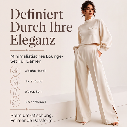 Damen-Lässiges Set aus kurzem Oberteil und weiten Hosen