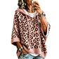 Gestrickter Hoodie mit Leopardenmuster für Damen