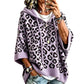 Gestrickter Hoodie mit Leopardenmuster für Damen