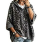 Gestrickter Hoodie mit Leopardenmuster für Damen