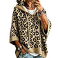 Gestrickter Hoodie mit Leopardenmuster für Damen