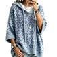 Gestrickter Hoodie mit Leopardenmuster für Damen