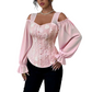 Damen Cold-Shoulder-Oberteil aus geblümten Jacquard
